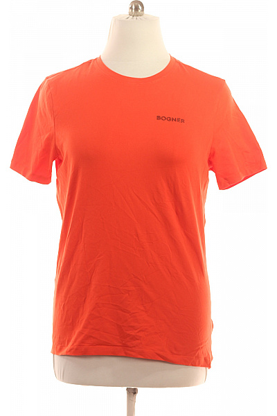 Bogner Pánské Oranžové Tričko Sportovní Krátký Rukáv Basic S Nápisem Velikost XL