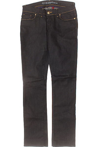Guess Dámské Bavlněné Tmavé Džíny Rovné Klasické S Kapsami Velikost 28