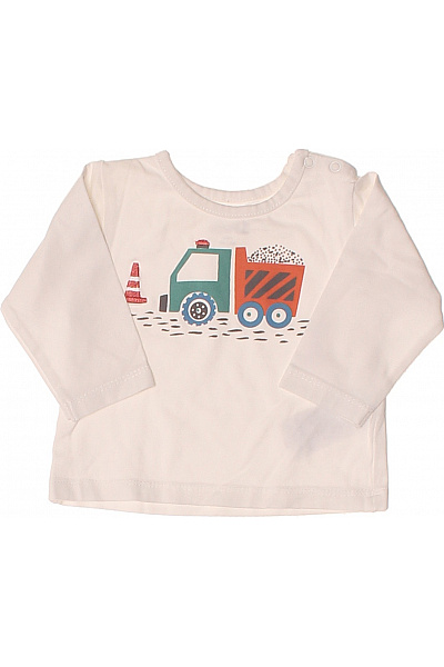 kanz Dětská souprava modrá s potiskem auta pruhovaná velurová Velikost 56 | kanz | obrázek 5