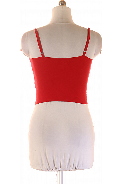 Hollister Dámské červené bavlněné crop top tílko se špagetovými ramínky a uzlem Vel. L | Hollister | obrázek 3