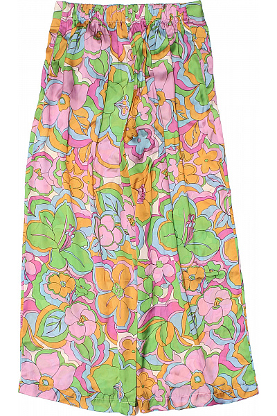 Letní volné květované široké kalhoty s pružným pasem Velikost XS | Unimoda | obrázek 3