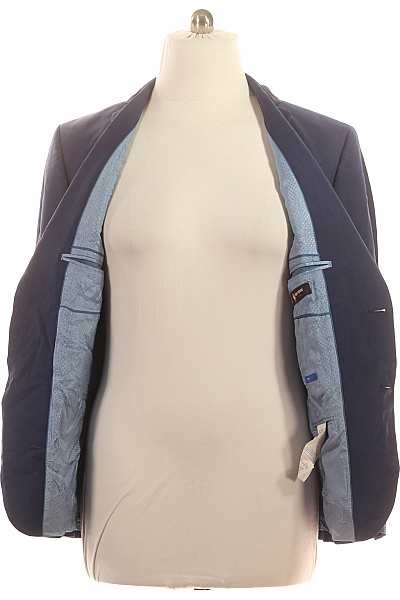 CLUB of GENTS Pánské modré acetátové společenské sako jednořadé elegantní Velikost 54 | CLUB of GENTS | obrázek 3