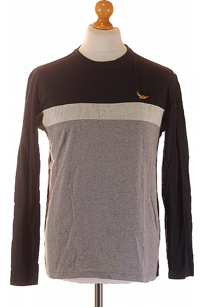 KENSINGTON Pánské tričko dlouhý rukáv bloky šedá černá výšivka Velikost m | KENSINGTON | obrázek 2