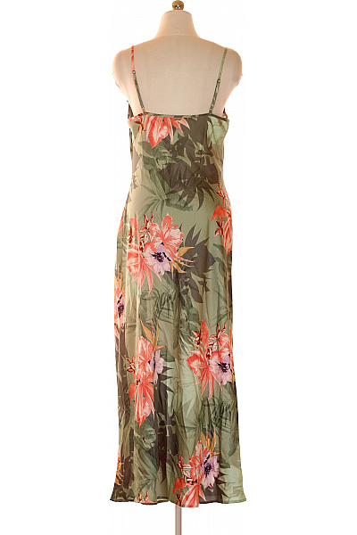 Guess Dámské Zelené Maxi Šaty Saténové Květované Na Ramínka Letní Vel. L | Guess | obrázek 2