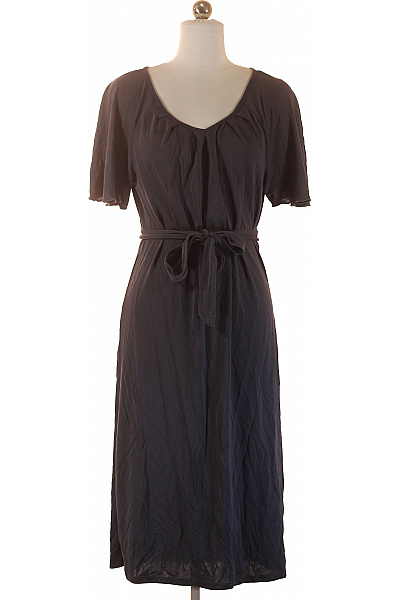 Dámské Tmavé Midi Letní šaty S Páskem Volné Velikost Xs