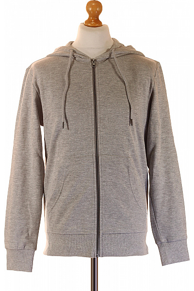 JACK & JONES Pánská Bavlněná šedá Mikina S Kapucí A Zipem Vel. M