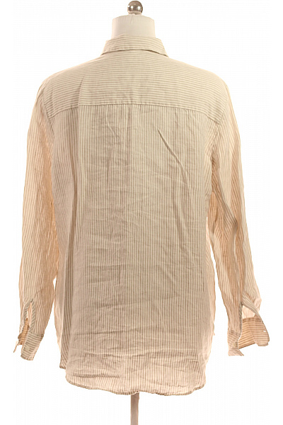 TOMMY HILFIGER Dámská béžová pruhovaná košile dlouhý rukáv volná ležérní Vel. 42 | TOMMY HILFIGER | obrázek 2