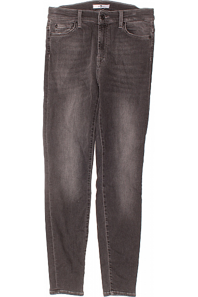 7 For All Mankind Dámské šedé Strečové Skinny Džíny Seprané Velikost 29