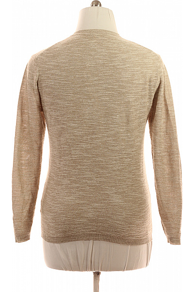 SISLEY Pánský béžový melírovaný lehký pletený pulovr basic Velikost M | SISLEY | obrázek 2