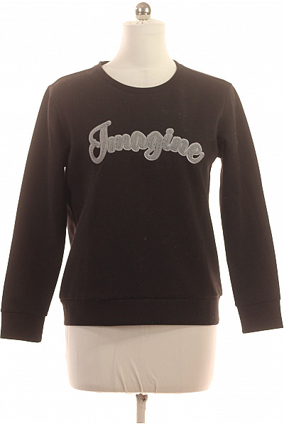 MORE & MORE Dámská černá Polyesterová Mikina S Dlouhým Rukávem A Nápisem Imagine Vel. 38