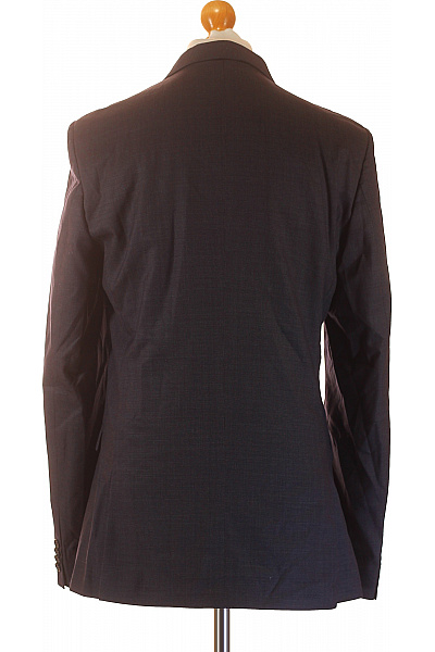 Vlněné společenské sako tmavě modré dvouřadé vypasované elegantní Velikost 102 | Unimoda | obrázek 2