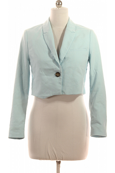 s.OLIVER Bavlněný crop blejzr světle modrý jednořadé s jedním knoflíkem jarní Velikost M | s.OLIVER | obrázek 2