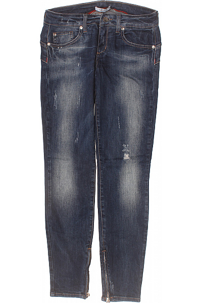 LIU JO Dámské Bavlněné Modré Džíny Skinny Se Zipy Velikost 29