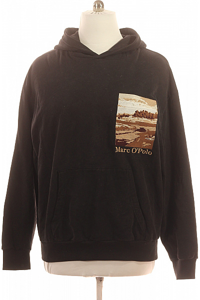 Marc O´Polo Černá pánská mikina s kapucí přes hlavu streetwear s výšivkou klokaní kapsou Vel. XL | Marc O´Polo | obrázek 2