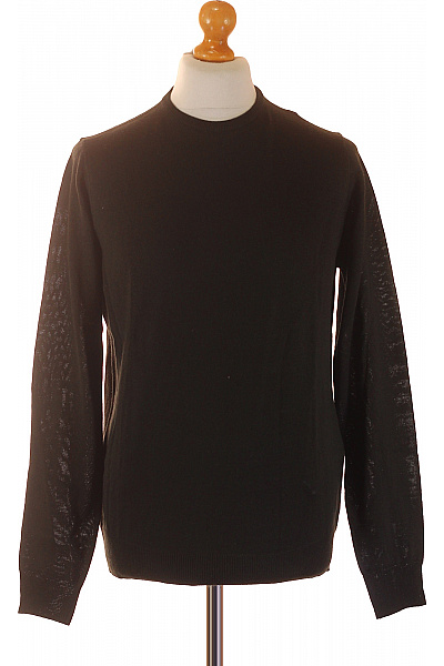 Cavallo Pánský černý svetr dlouhý rukáv vzorovaný lehký přes hlavu Velikost 50 | Cavallo | obrázek 2