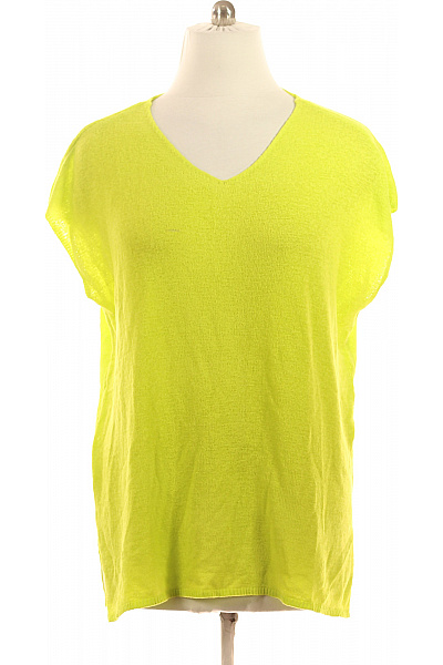 Ulla Popken Dámský žlutý pulovr volný s krátkým rukávem do véčka Vel. 42/44 | Ulla Popken | obrázek 2