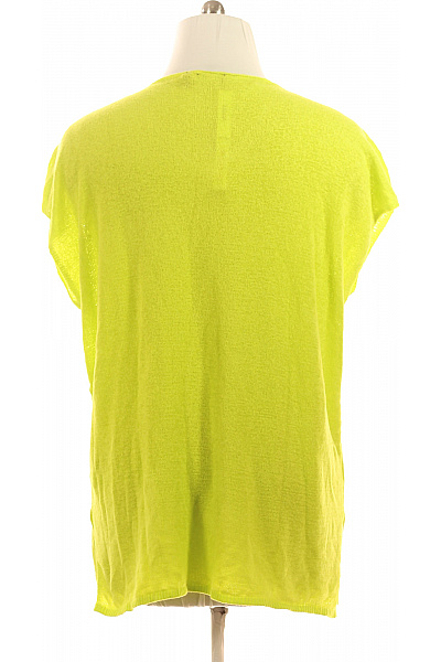 Ulla Popken Dámský žlutý pulovr volný s krátkým rukávem do véčka Vel. 42/44 | Ulla Popken | obrázek 3