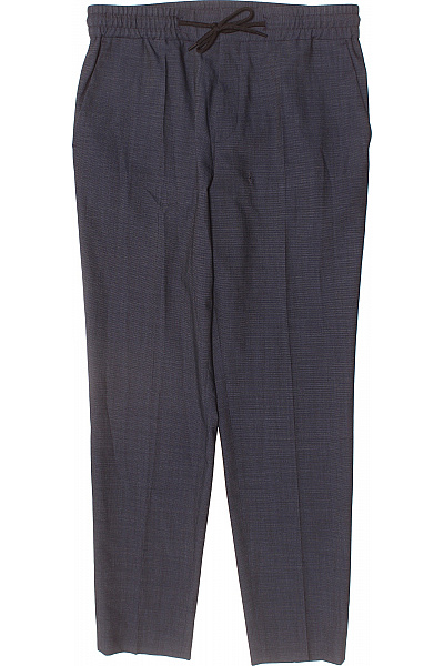 Hugo Boss Pánské Tmavě Modré Společenské Kalhoty S Pružným Pasem A šňůrkou Velikost 48