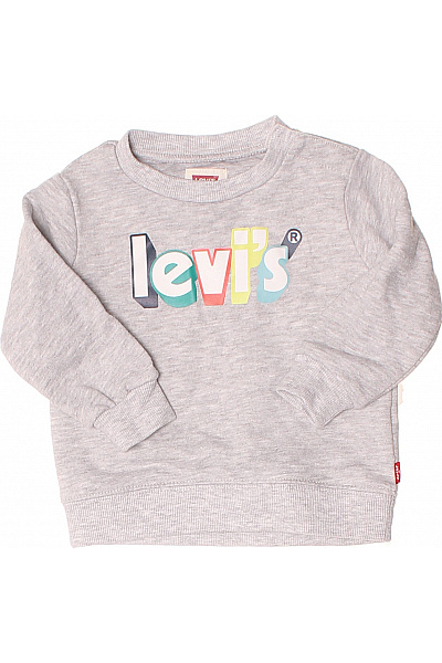 LEVIS Dětská šedá Melange Mikina S Barevným Logem Velikost 12m