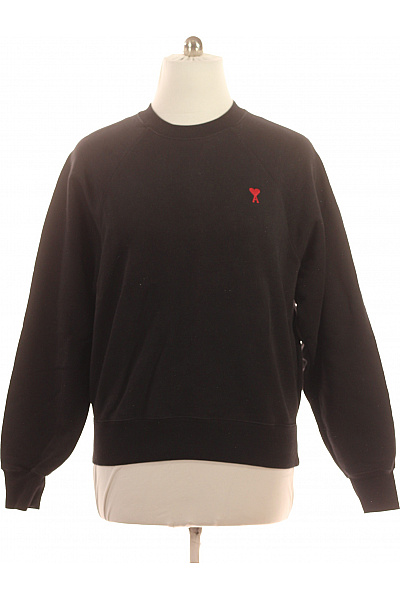 ami Alexandre Mattiussi Černá mikina přes hlavu streetwear s výšivkou jednobarevná Velikost L | ami Alexandre Mattiussi | obrázek 2