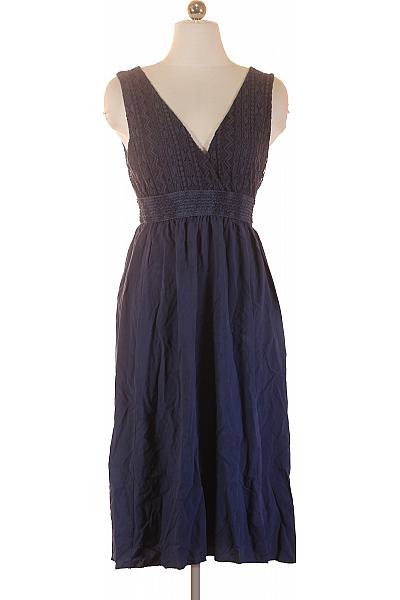 ZAUBERSTERN Dámské Letní šaty Modré Krajkové Midi Volnočasové Velikost XS