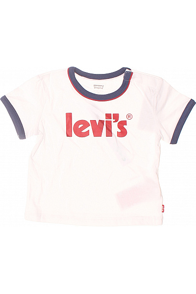 LEVIS Dětské Tričko Bílé Krátký Rukáv Bavlna Velikost 86