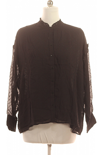 Princess Goes Hollywood Dámská černá průhledná košile dlouhý rukáv volná puntíkovaná elegantní Vel. XXL | Princess Goes Hollywood | obrázek 2