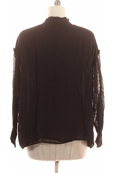 Princess Goes Hollywood Dámská černá průhledná košile dlouhý rukáv volná puntíkovaná elegantní Vel. XXL | Princess Goes Hollywood | obrázek 3