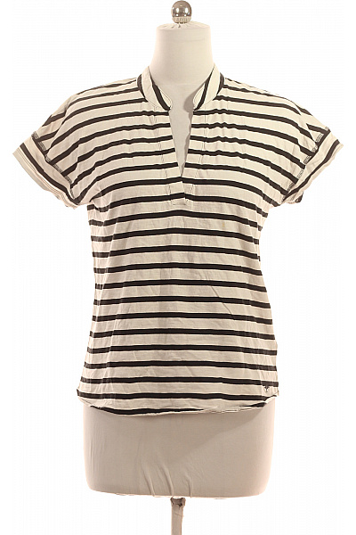 FYNCH-HATTON Dámské Bavlněné Tričko Pruhované S Krátkým Rukávem Basic Vel. XL