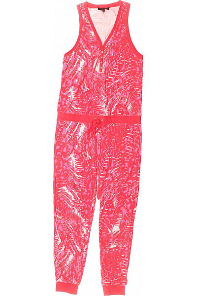 Juicy Couture Dámský Overal Bez Rukávů Růžový S Potiskem Listů Teplákový Vel. L