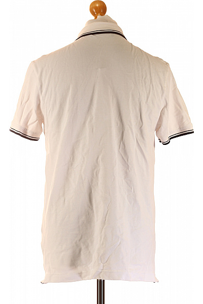 LAWRENCE GREY Bavlněné bílé polo tričko s krátkým rukávem a proužkem Vel. l | LAWRENCE GREY | obrázek 3