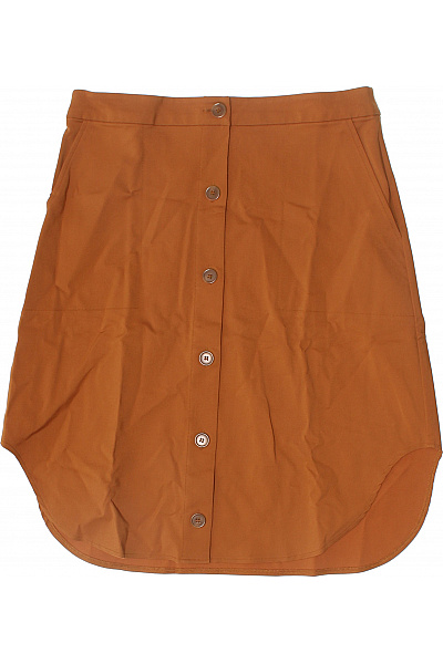 Dámská hnědá áčková sukně s knoflíky nad kolena Vel. M | Unimoda | obrázek 2