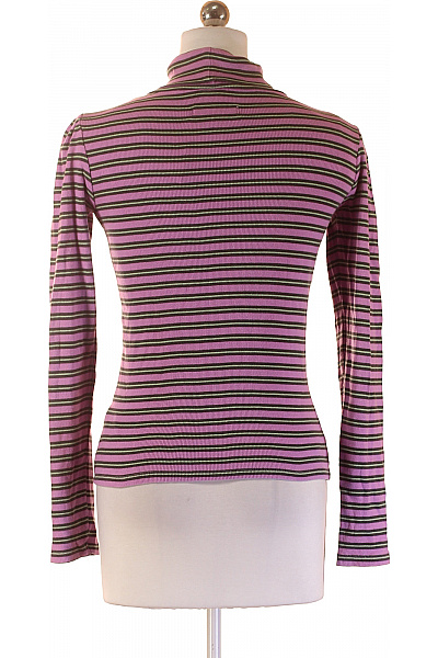 Vingino Dívčí bavlněné fialové pruhované žebrované tričko s rolákem Velikost 176 | Vingino | obrázek 3