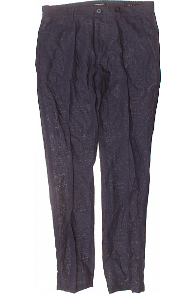 Pánské Chino Kalhoty Lněné Modré Second Hand Vel. 48