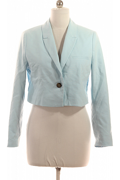 s.OLIVER Bavlněný crop blejzr světle modrý elegantní jednořadé s jedním knoflíkem jarní Vel. 40 | s.OLIVER | obrázek 2