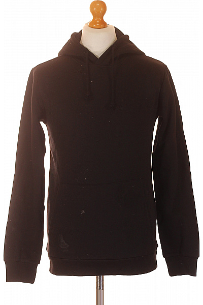 ONLY & SONS Pánská Bavlněná černá Jednobarevná Mikina S Kapucí Přes Hlavu Klokaní Vel. S