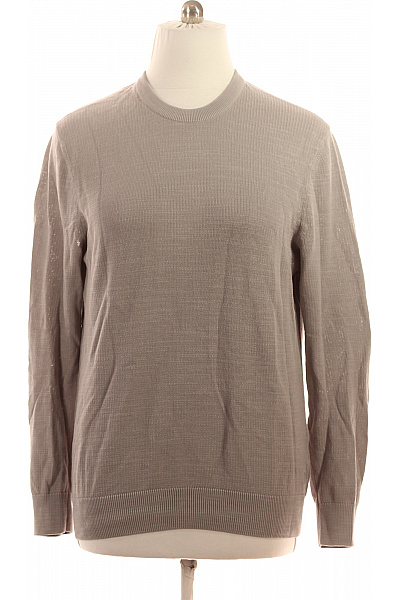Marc O´Polo Pánský Bavlněný Svetr Béžový žebrovaný Basic Přes Hlavu Vel. L
