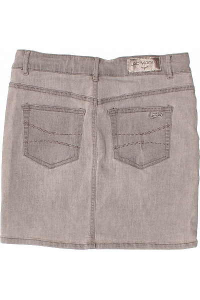 Les Ptites Bombes Dámská bavlněná šedá džínová mini sukně s nýty rovná Velikost 36 | Les Ptites Bombes | obrázek 3