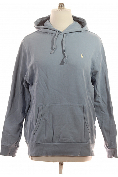 Ralph Lauren Pánská modrá mikina s kapucí přes hlavu klokaní kapsou jednobarevná streetwear Velikost XL | Ralph Lauren | obrázek 2