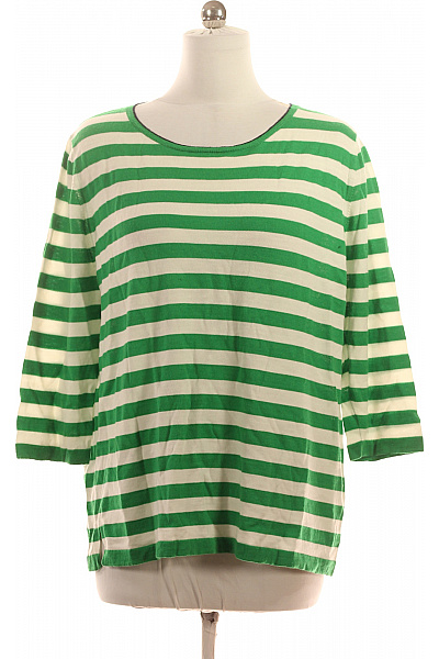 Dámská pruhovaná halenka se 3/4 rukávem zelená Vel. XXL | Unimoda | obrázek 2