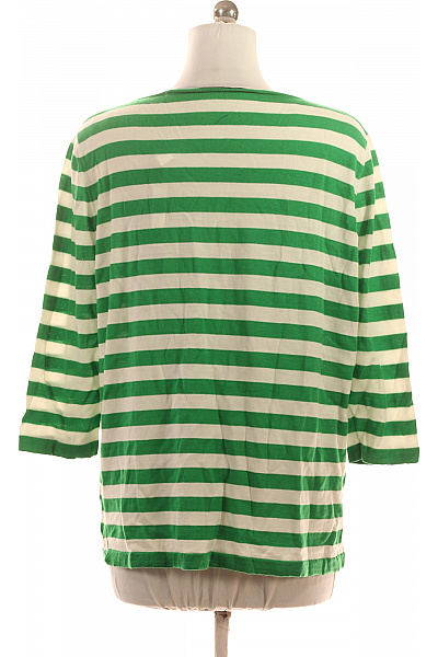 Dámská pruhovaná halenka se 3/4 rukávem zelená Vel. XXL | Unimoda | obrázek 3