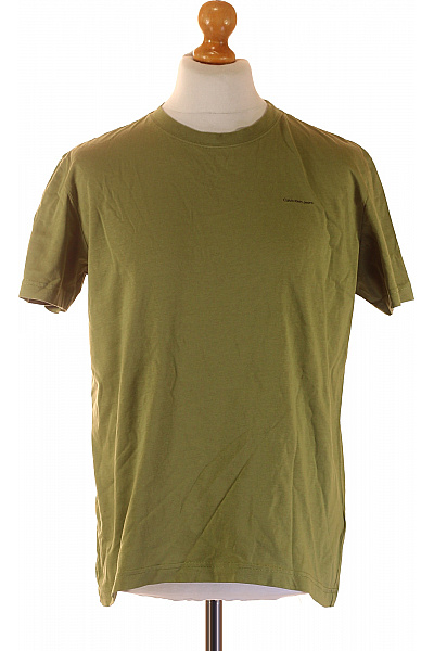 Calvin Klein Pánské bavlněné khaki tričko basic s krátkým rukávem a nápisem Vel. M | Calvin Klein | obrázek 2