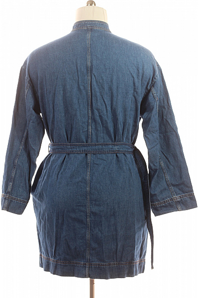 Weekday Džínové šaty košilové midi s páskem volné denní Velikost 44 | Weekday | obrázek 3