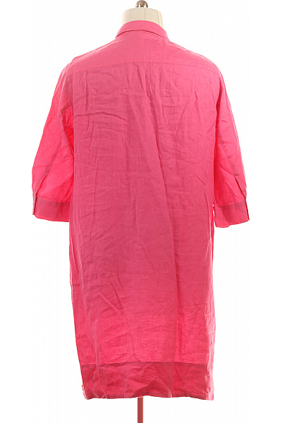 GERRY WEBER Dámské Růžové Lněné Letní Šaty Tunikové Volné Jednoduché Ke Kolenům Vel. XXL | GERRY WEBER | obrázek 2