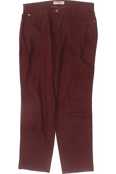 BRAX Dámské Bavlněné Bordó Džíny Rovné Kapsy Vel. 44