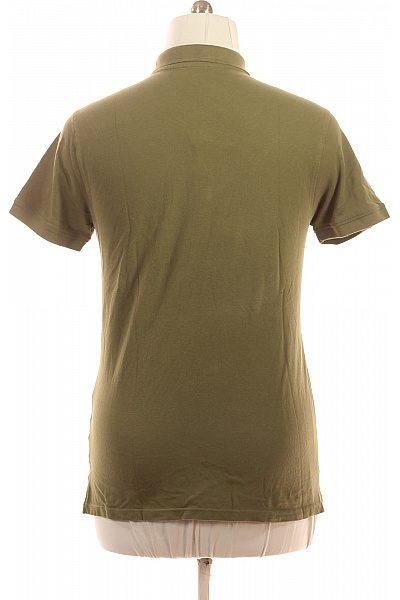 roberto cavalli Bavlněné khaki polo tričko s krátkým rukávem a nápisem Vel. l | roberto cavalli | obrázek 2