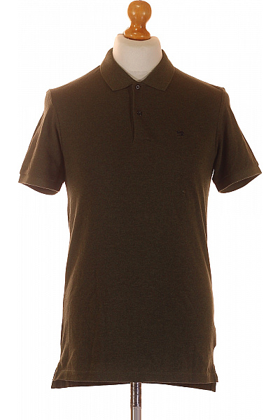 Scotch & Soda Pánské Polo Tmavě Zelené Jednobarevné Basic Krátký Rukáv Vel. S