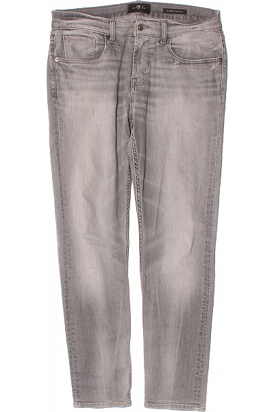 7 For All Mankind Slim Tapered Džíny Šedé Seprané Úzké Klasické Vel. 33