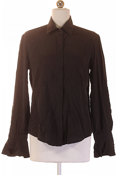 van Laack Dámská Hedvábné Černá Košile Elegantní S Volánky Dlouhý Rukáv Velikost 38 | van Laack | obrázek 2