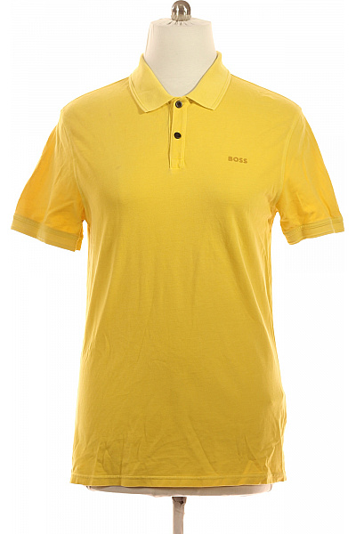 Hugo Boss Pánské Bavlněné žluté Polo Tričko S Krátkým Rukávem Basic Velikost XL